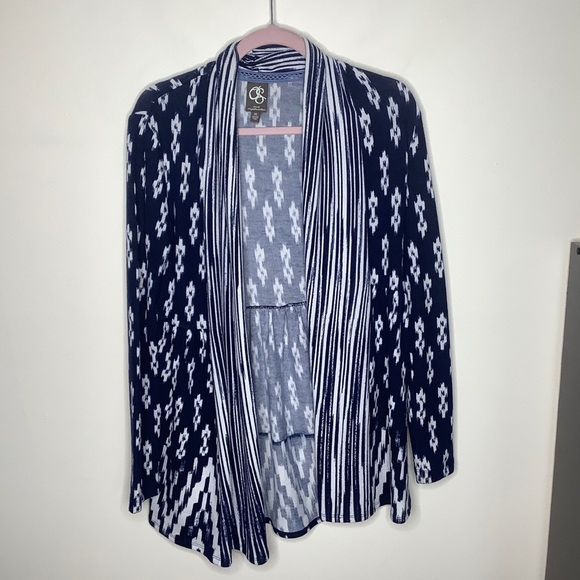 ANTHROPOLOGIE Martingale Cardigan Ikat Navy {QQ28} - Picture 2 of 6